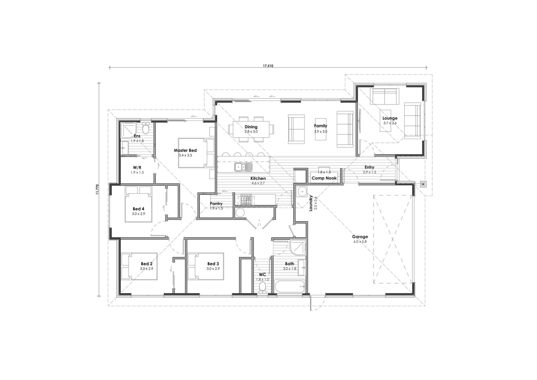 Silverdale House Plan 181 Sqm 4 Bedrooms 2 Bathrooms Highmark Homes House Plans